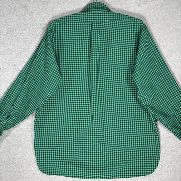Vintage LL Bean Flannel Shirt Men’s Size L Allagash Green Black Gingham Plaid - Picture 12 of 14